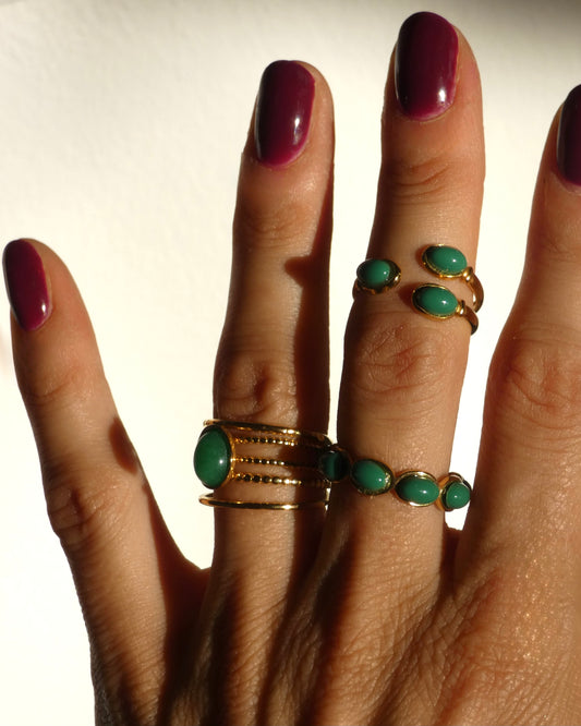 Set Anelli Aura Verde